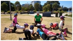 youskate kids beginners lessons learning to fall safely on grass